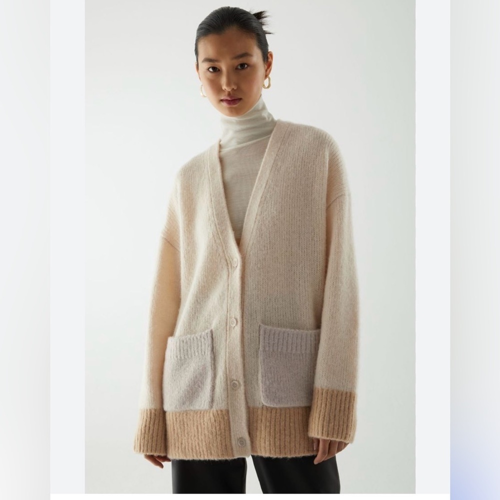 Cos color-block wool cardigan